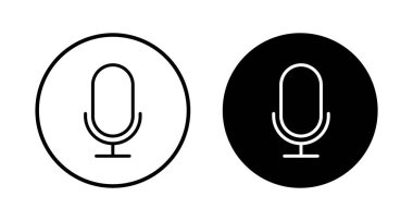 Beyaz arkaplanda izole edilmiş mikrofon simgesi vektörü. Mikrofon işareti. Karaoke mikrofon ikonu. Yayın mikrofonu işareti