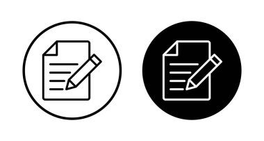 Not simgesi vektörü beyaz arkaplanda izole edildi. Simge vektörü alınıyor. Satır simgesini düzenle. Belge yazımı. İçerik yazımı