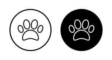 Pençe simgesi vektörü beyaz arkaplanda izole edildi. Paw Yazdırma simgesi