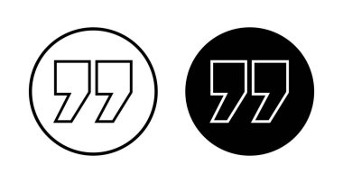 Beyaz arkaplanda izole edilmiş simge vektörü. Alıntı işareti simgesi. Tırnak işareti sembolü.