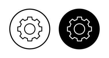 Simge vektörü beyaz arkaplanda izole ediliyor. vektör simgesi ayarlanıyor. Çarklar Simgesi Simgesi. Dişliler