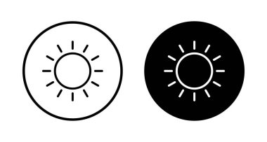 Beyaz arkaplanda izole edilmiş güneş simgesi vektörü. Güneş vektörü simgesi