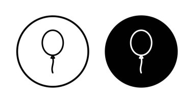 Beyaz arkaplanda izole edilmiş balon simgesi vektörü. Parti balonu süsleme doğum günü vektörü. Balon vektör simgesi