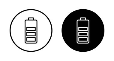 Batarya ikonu vektörü beyaz arkaplanda izole edildi. Batarya vektör simgesi. Şarj seviyesi. pil yükleme simgesi