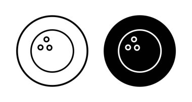 Bowling oyunu Pin Icon vektörü beyaz arkaplanda izole edildi. Bowling ikonu, top ve iğne