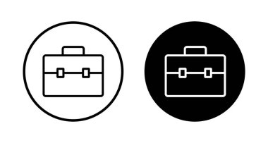Beyaz arkaplanda izole edilmiş evrak çantası simgesi vektörü. Evrak çantası vektör simgesi