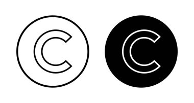 Telif hakkı simgesi vektörü beyaz arkaplanda izole edildi. telif hakkı sembolleri