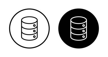 Veritabanı simgesi vektörü beyaz arkaplanda izole edildi. veritabanı vektörü simgesi