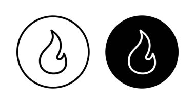 Beyaz arkaplanda izole edilmiş ikon vektörünü ateşle. Alev simgesi şablonunu ateşle. Ateş alevleri sembol vektörü