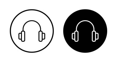 Kulaklık simgesi vektörü beyaz arkaplanda izole edildi. Kulaklık vektör simgesi. Ara bizi.