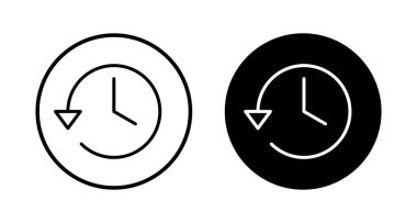 Tarih simgesi vektörü beyaz arkaplanda izole edildi. Geçmiş vektör simgesi