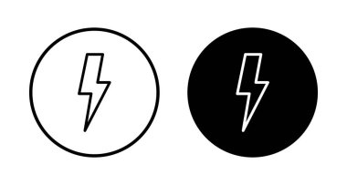 Şimşek simgesi vektörü beyaz arkaplanda izole edildi. Kilit simgesi vektörü. Enerji ve gök gürültüsü elektrik simgesi