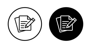Not simgesi vektörü beyaz arkaplanda izole edildi. Simge vektörü alınıyor. Satır simgesini düzenle. Belge yazımı. İçerik yazımı