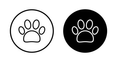 Pençe simgesi vektörü beyaz arkaplanda izole edildi. Paw Yazdırma simgesi