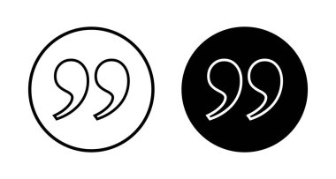 Beyaz arkaplanda izole edilmiş simge vektörü. Alıntı işareti simgesi. Tırnak işareti sembolü.