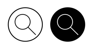 Beyaz arkaplanda izole edilmiş bir simge vektörü ara. Cam vektör simgesi. Büyüteç simgesini ara. Bul