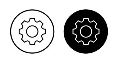 Simge vektörü beyaz arkaplanda izole ediliyor. vektör simgesi ayarlanıyor. Çarklar Simgesi Simgesi. Dişliler