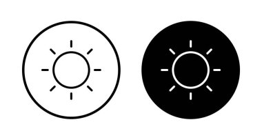 Beyaz arkaplanda izole edilmiş güneş simgesi vektörü. Güneş vektörü simgesi