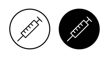 Şırınga ikonu vektörü beyaz arkaplanda izole edildi. enjeksiyon simgesi