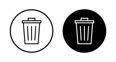 Çöp simgesi vektörü beyaz arkaplanda izole edildi. Çöp kutusu simgesi. Simge vektörünü sil