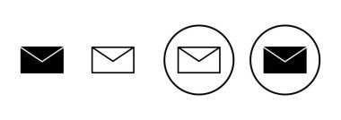 Beyaz arkaplanda posta vektör simgesi izole edildi. E- posta simgesi. Zarf çizimi. İleti