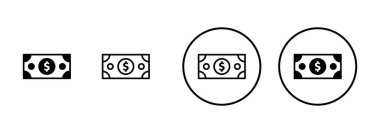Para simgesi vektörü beyaz arkaplanda izole edildi. Para vektör simgesi. Dolar simgesi