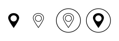 Pin simgesi vektörü beyaz arkaplanda izole edildi. Konum simgesi. Harita işaretleyici simgesi. Nokta. Yer bulucu. Adres