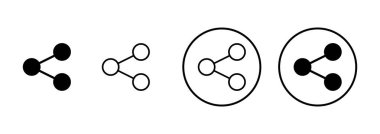 Beyaz arkaplanda izole edilmiş simge vektörünü paylaş. Vektör simgesini paylaş