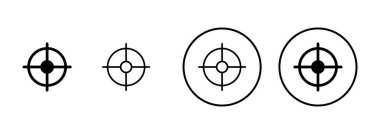 Hedef simge vektörü beyaz arkaplanda izole edildi. Hedef vektör simgesi. hedef simgesi. Pazarlama hedefi. Nişan al.