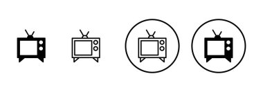 Beyaz arkaplanda izole edilmiş televizyon simgesi vektörü. Televizyon simgesi