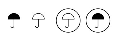 Beyaz arkaplanda şemsiye simgesi vektörü izole edildi. Şemsiye vektör simgesi