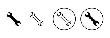 İngiliz anahtarı simgesi vektörü beyaz arkaplanda izole edildi. Anahtar vektör simgesi. Anahtar sembolü