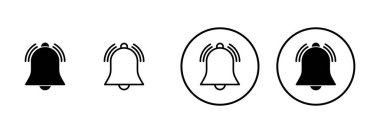 Bell Simgesi vektörü beyaz arkaplanda izole edildi. Bildirim sembolü. Çan vektör simgesi