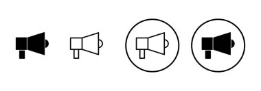 Beyaz arkaplanda izole edilmiş megafon simgesi vektörü. Hoparlör ikon vektörü. Cilt simgesi