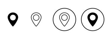 Pin simgesi vektörü beyaz arkaplanda izole edildi. Konum simgesi. Harita işaretleyici simgesi. Nokta. Yer bulucu. Adres