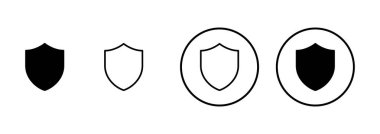 Kalkan vektör simgesi beyaz arkaplanda izole edildi. Koruma ikonu vektörü. Güvenlik vektör simgesi