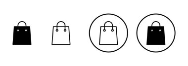 Alışveriş poşeti ikon vektörü beyaz arkaplanda izole edildi. Alışveriş poşeti vektör simgesi. Sepet simgesi