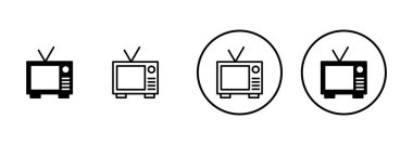 Beyaz arkaplanda izole edilmiş televizyon simgesi vektörü. Televizyon simgesi