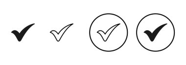 Beyaz arkaplanda izole edilmiş simge vektörünü kontrol et. İşaret simgesini işaretle. Kontrol listesi simgesi. Tik tak