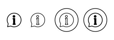 Bilgi simgesi vektörü beyaz arkaplanda izole edildi. Bilgi işareti var. Bizim hakkımızda