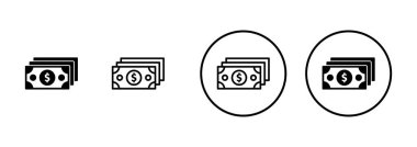 Para simgesi vektörü beyaz arkaplanda izole edildi. Para vektör simgesi. Dolar simgesi
