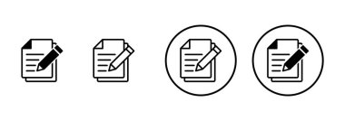 Not simgesi vektörü beyaz arkaplanda izole edildi. Simge vektörü alınıyor. Satır simgesini düzenle. Belge yazımı. İçerik yazımı