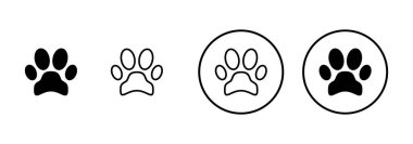 Pençe simgesi vektörü beyaz arkaplanda izole edildi. Paw Yazdırma simgesi