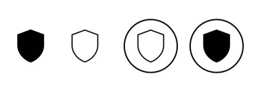 Kalkan vektör simgesi beyaz arkaplanda izole edildi. Koruma ikonu vektörü. Güvenlik vektör simgesi