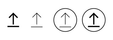 Beyaz arkaplanda izole edilmiş simge vektörünü yükle. İşaret simgesini yükle. Gönderme düğmesi. Sembol yükle.