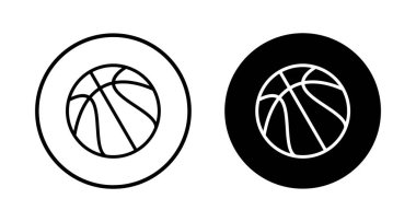 Basketbol ikonu vektörü beyaz arkaplanda izole edildi. Basketbol ikonu. Basketbol logo vektör simgesi