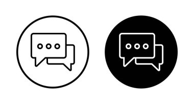 Sohbet simgesi vektörü beyaz arkaplanda izole edildi. Sohbet vektörü simgesi. Konuşma balonu. Mesaj var. Bizimle irtibata geç