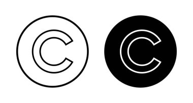 Telif hakkı simgesi vektörü beyaz arkaplanda izole edildi. telif hakkı sembolleri