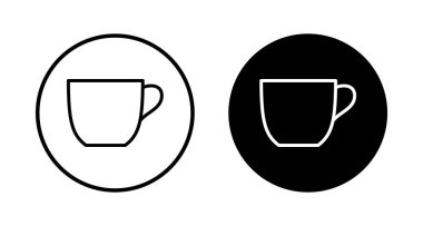 Kahve fincanı ikonu vektörü beyaz arkaplanda izole edilmiş. Kahve fincanı ikonu. Kahve vektörü ikonu. Çay.