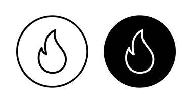 Beyaz arkaplanda izole edilmiş ikon vektörünü ateşle. Alev simgesi şablonunu ateşle. Ateş alevleri sembol vektörü